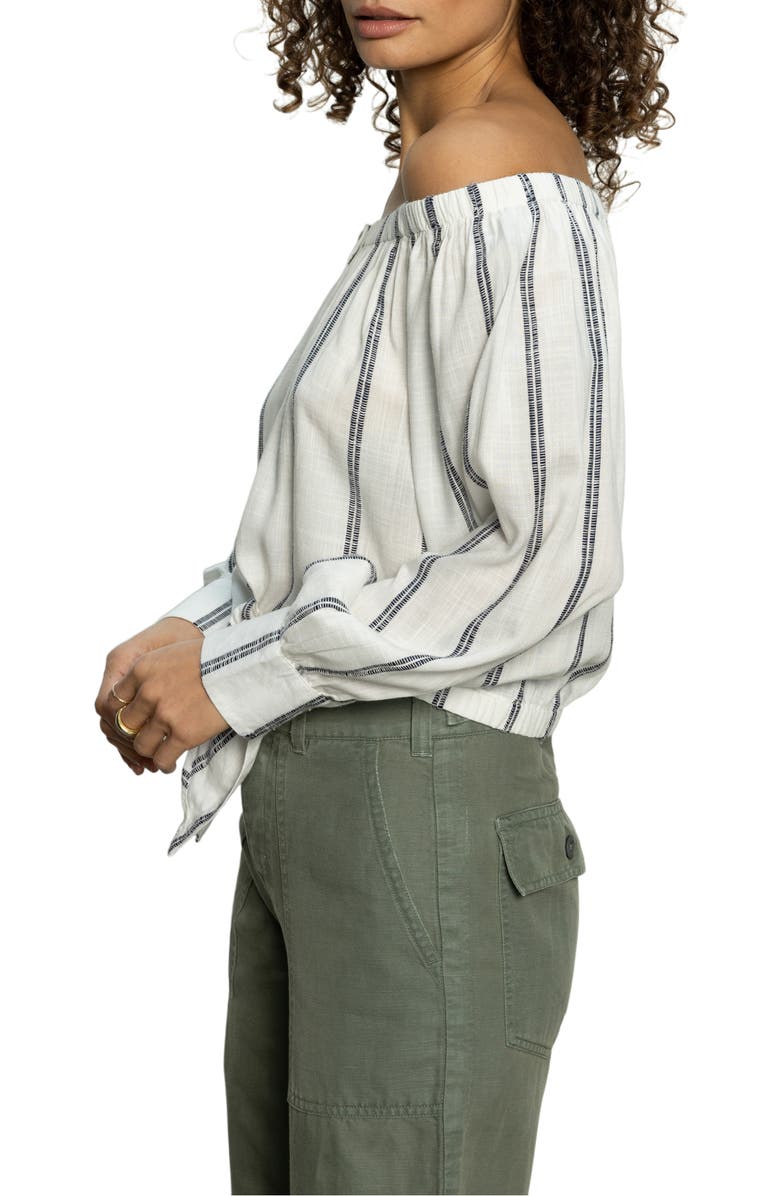 Sanctuary Off the Shoulder Ballet Tie Long Sleeve Shirt, Alternate, color, 