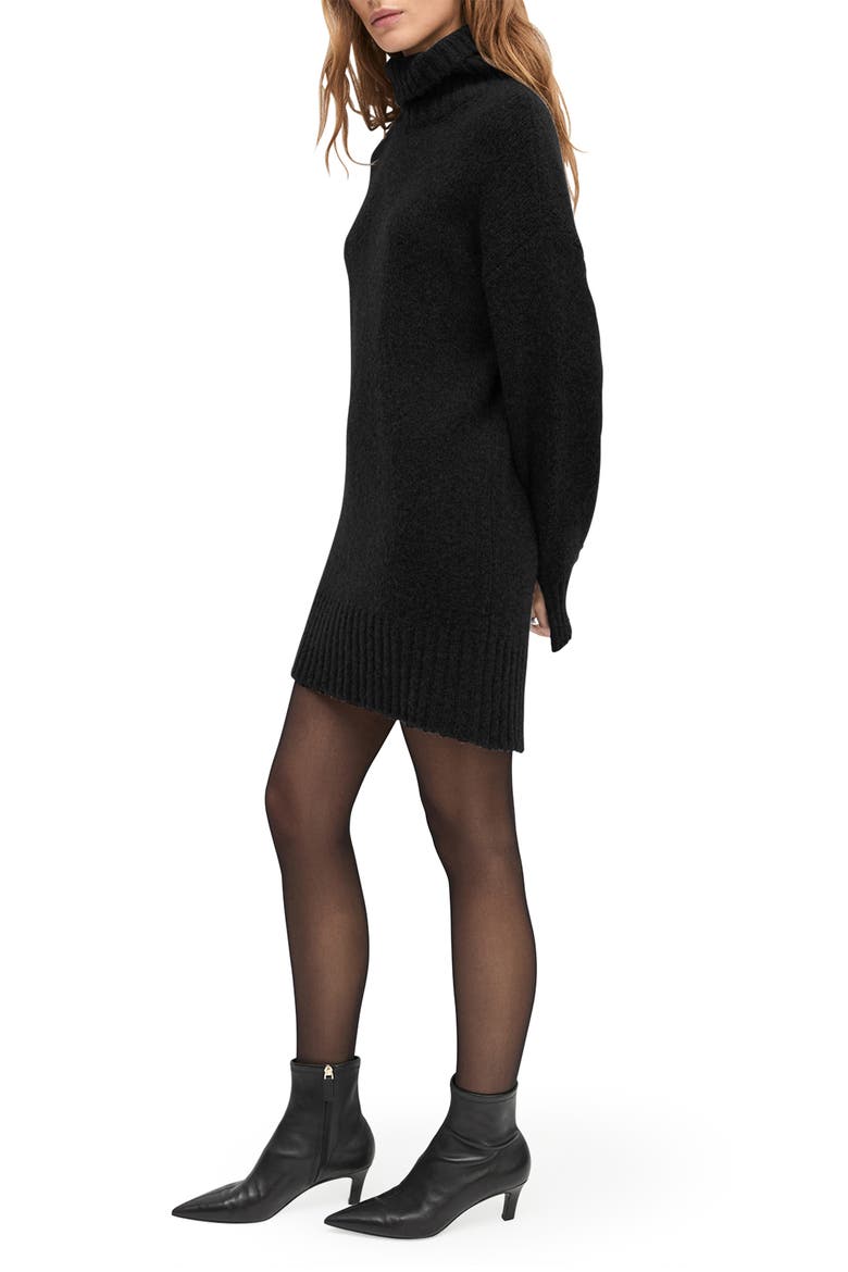 The St. James Long Sleeve Turtleneck Wool Blend Sweater Dress, Alternate, color, BLACK