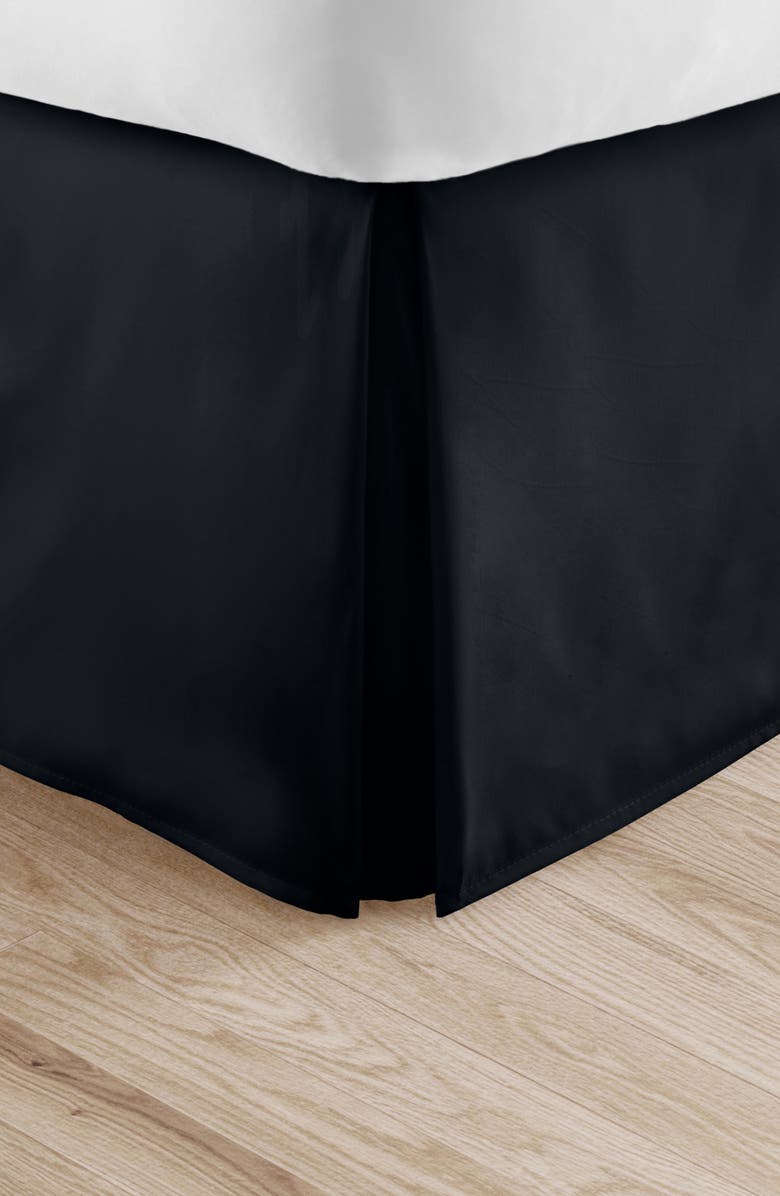 HOMESPUN Premium Pleated Dust Ruffle Bed Skirt, Main, color, Black