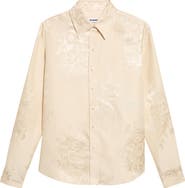 Jil Sander Fitted Floral Jacquard Classic Collar Button-Up Shirt
