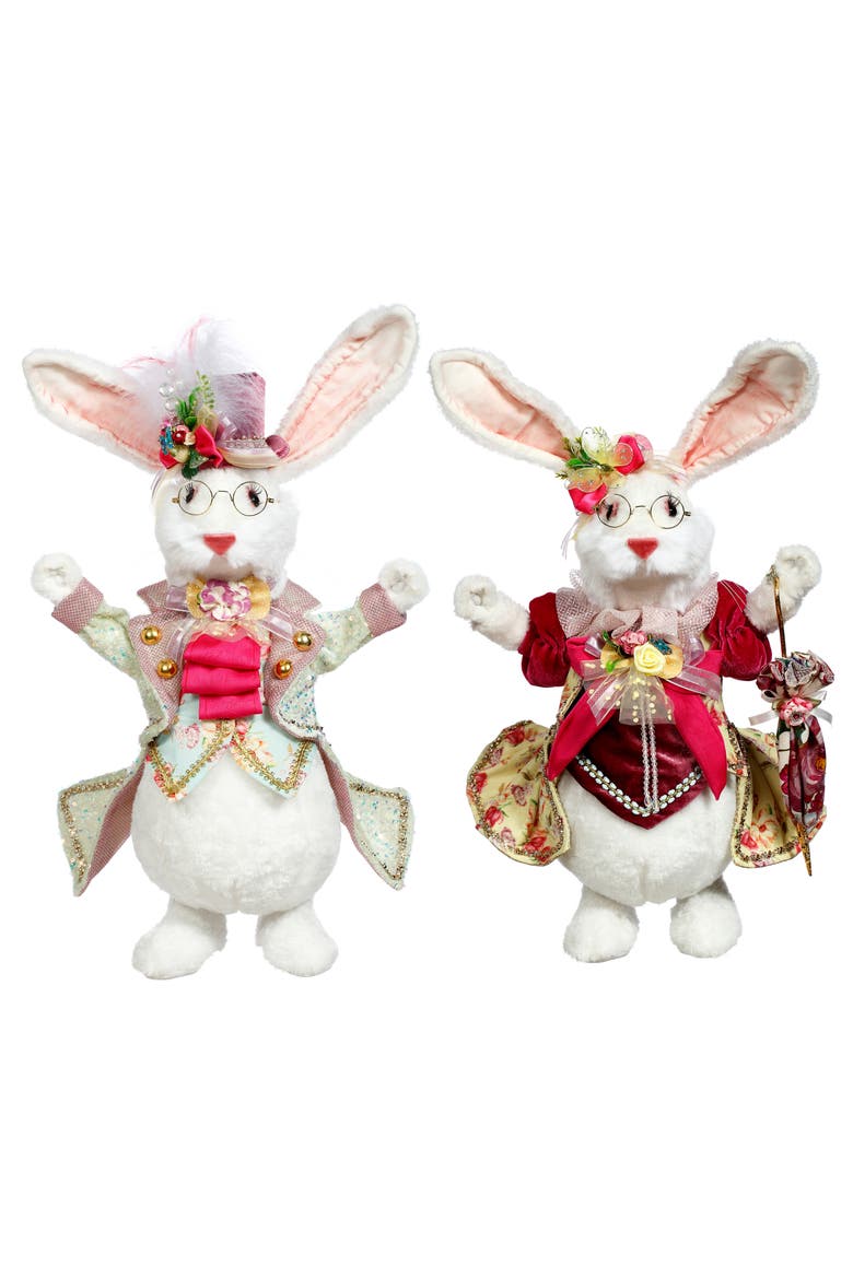 Mr & Mrs Fluffy Chubby Rabbit, Set of 2, Main, color, Bright pink