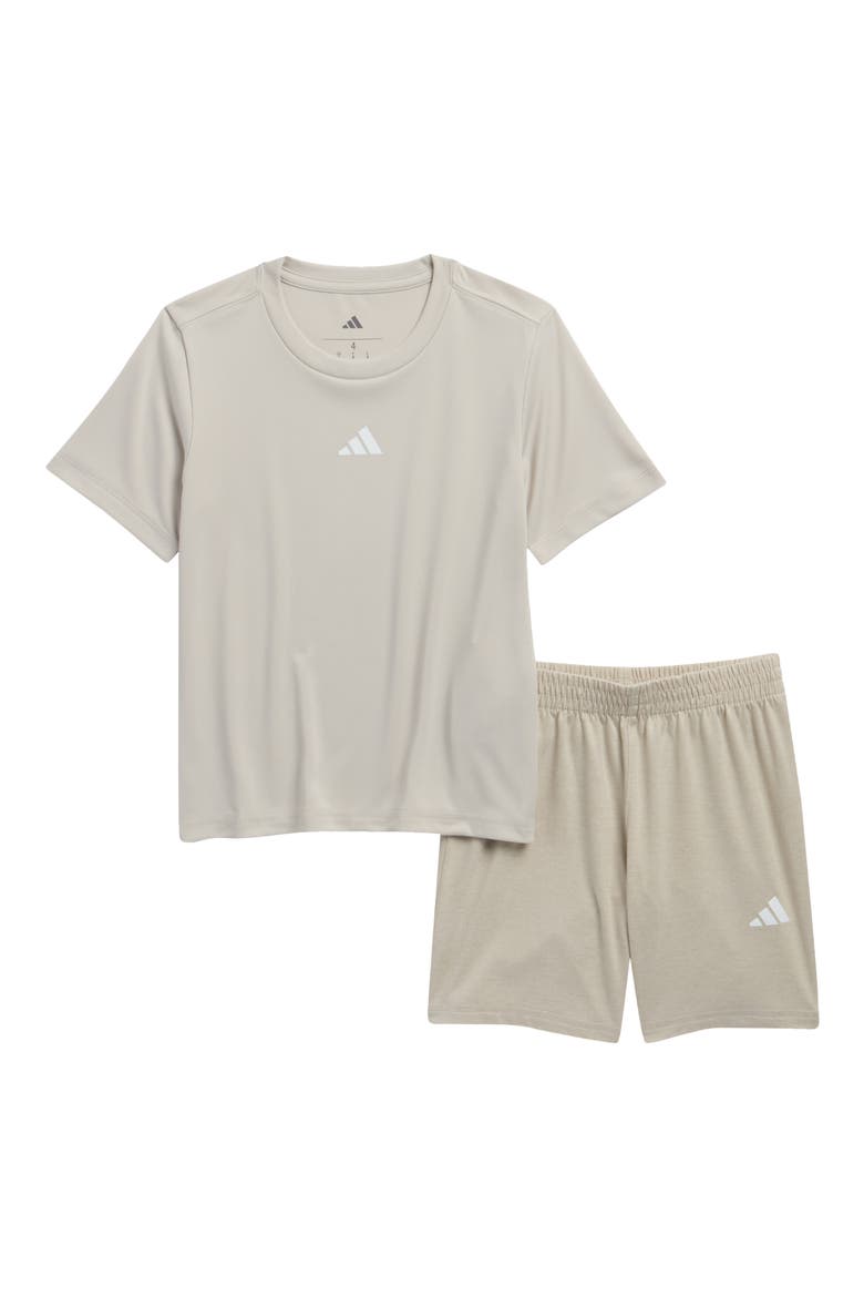 Kids' Performance Graphic T-Shirt & Shorts Set, Main, color, WONDER ALUMINA