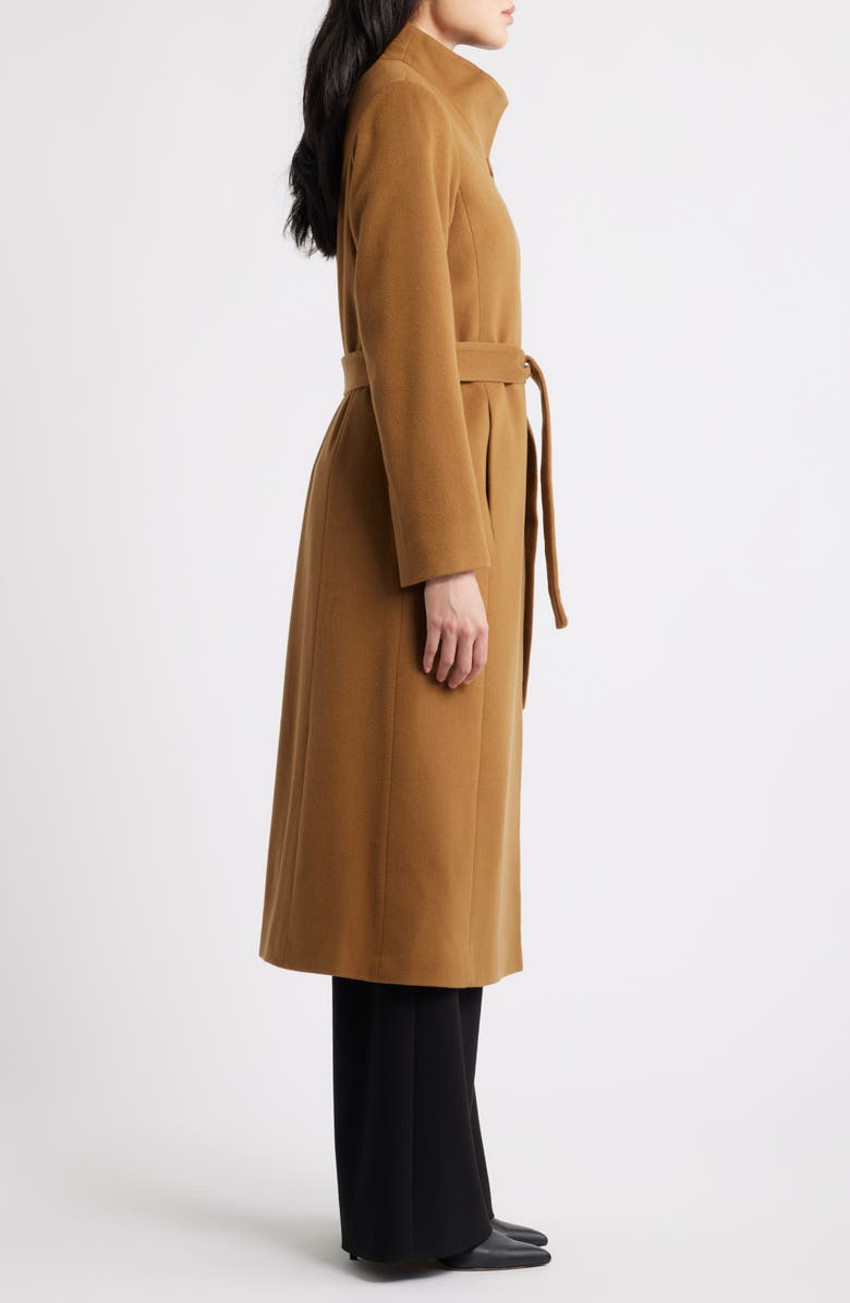 Fleurette Tatiana Belted Wool Coat, Alternate, color, Vicuna