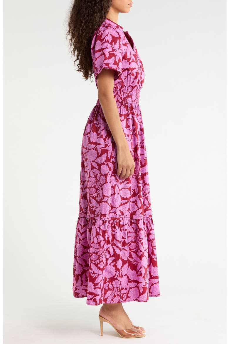 Belraj Cotton Poplin Maxi Dress, Alternate, color, BURGUNDY-PINK