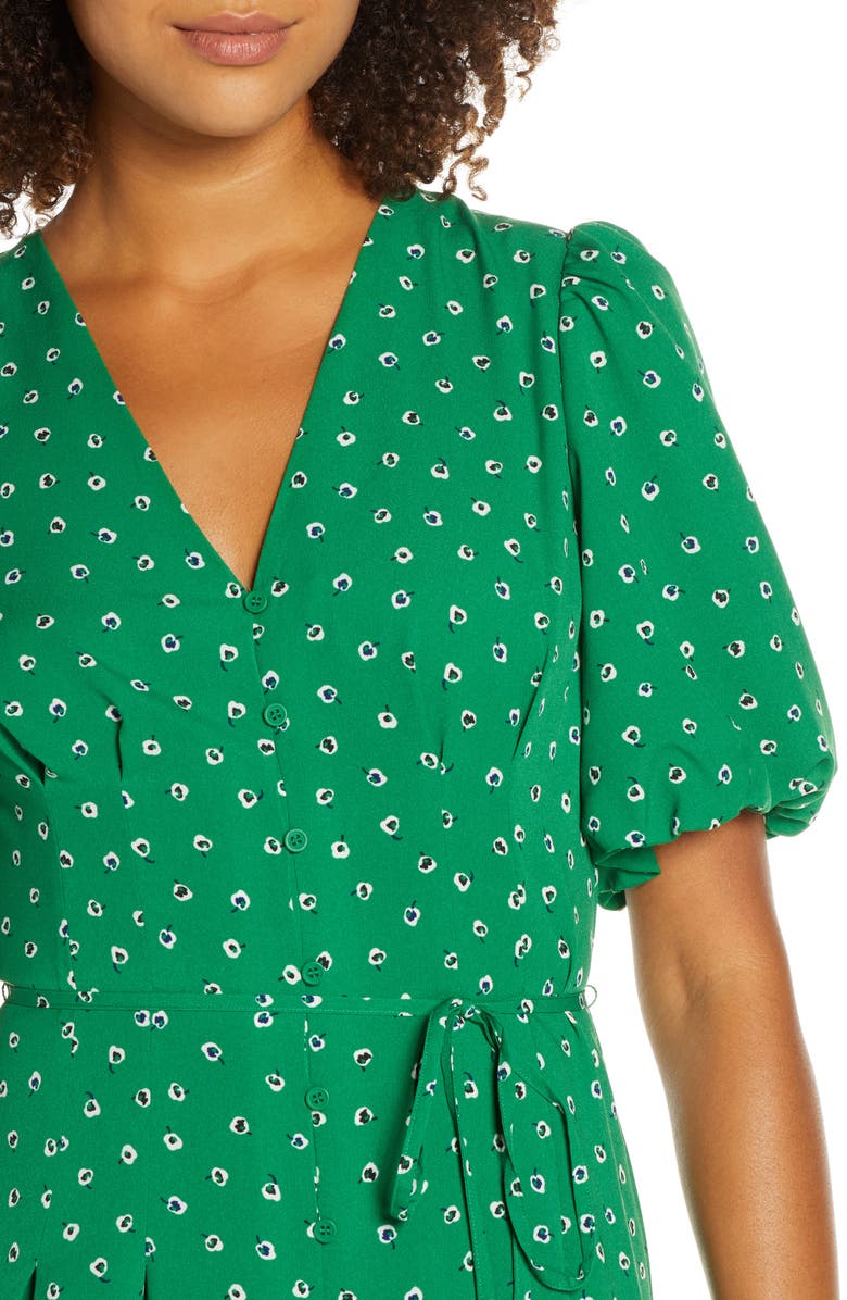 French Connection Adelise Puff Sleeve Fit & Flare Minidress, Alternate, color,