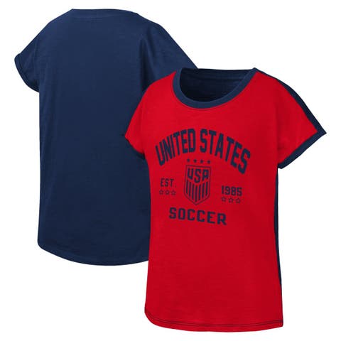 Girls Youth Red/Navy USWNT Half-Volley T-Shirt