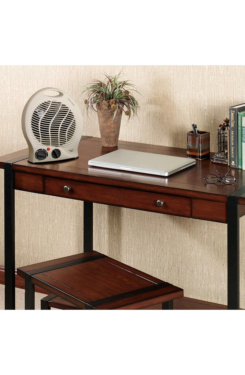 Vie Air 1500W Portable 2-Settings White Home Fan Heater with Adjustable Thermostat, Alternate, color, White