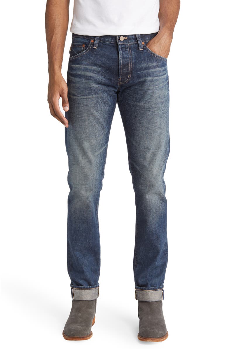 AG Tellis Slim Ikigai Rigid Red Line Selvedge Jeans, Main, color, 