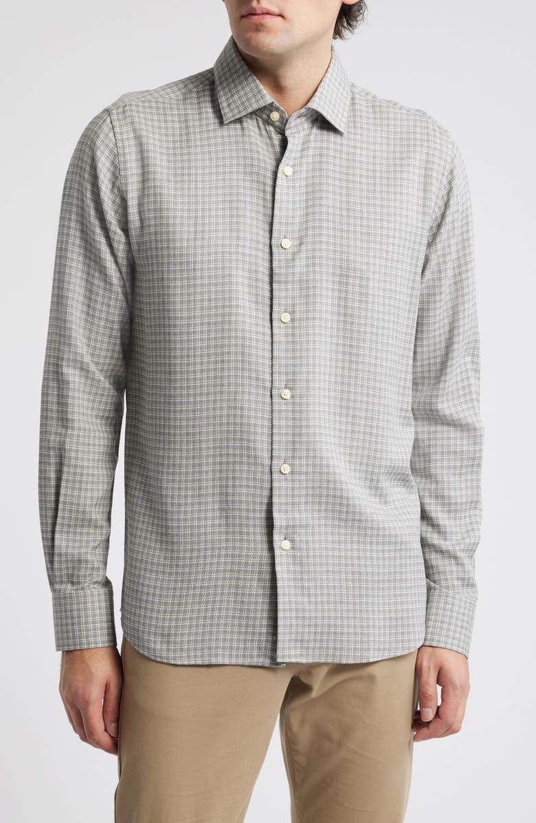 Scott Barber Cotton & Wool Button-Up Shirt, Main, color, 