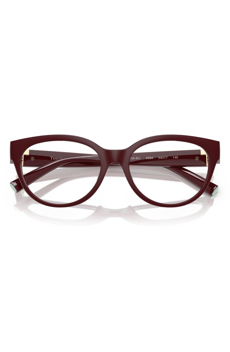 Tiffany & Co. 52mm Cat Eye Optical Glasses, Alternate, color, Burgundy