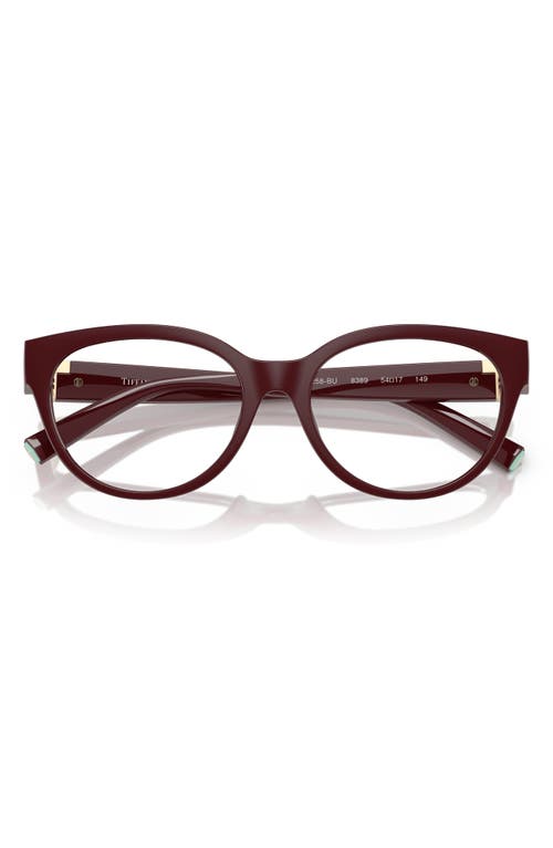 Tiffany & Co . 52mm Cat Eye Optical Glasses In Burgundy