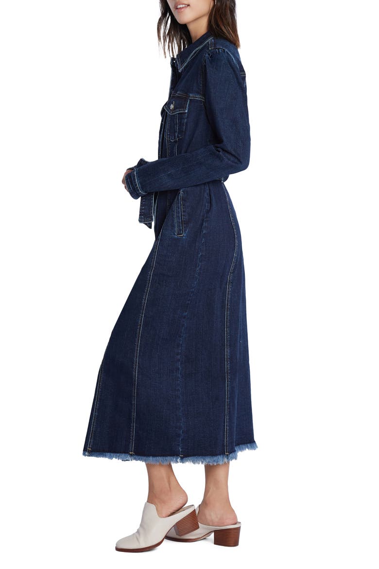 Long Sleeve Denim Shirtdress, Alternate, color, SEA BLUE
