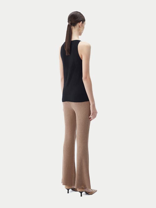 Gobi Mongolian Cashmere Sleeveless Silk Cashmere Top In Black