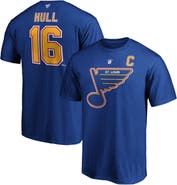 FANATICS Men's Fanatics Branded Brett Hull Blue St. Louis Blues Authentic Stack Retired Player Name & Number T-Shirt
