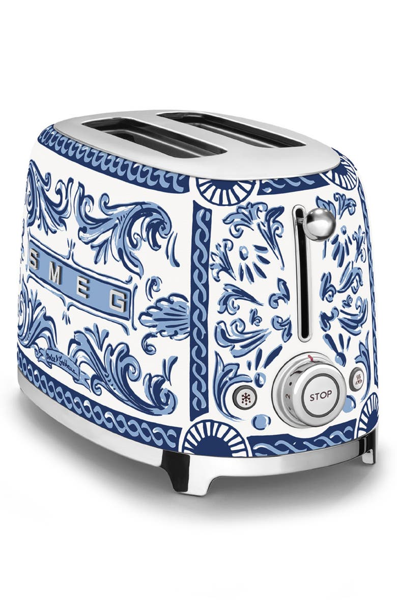 smeg x Dolce & Gabbana Blu Mediterraneo '50s Retro Style Two-Slice Toaster, Alternate, color, 