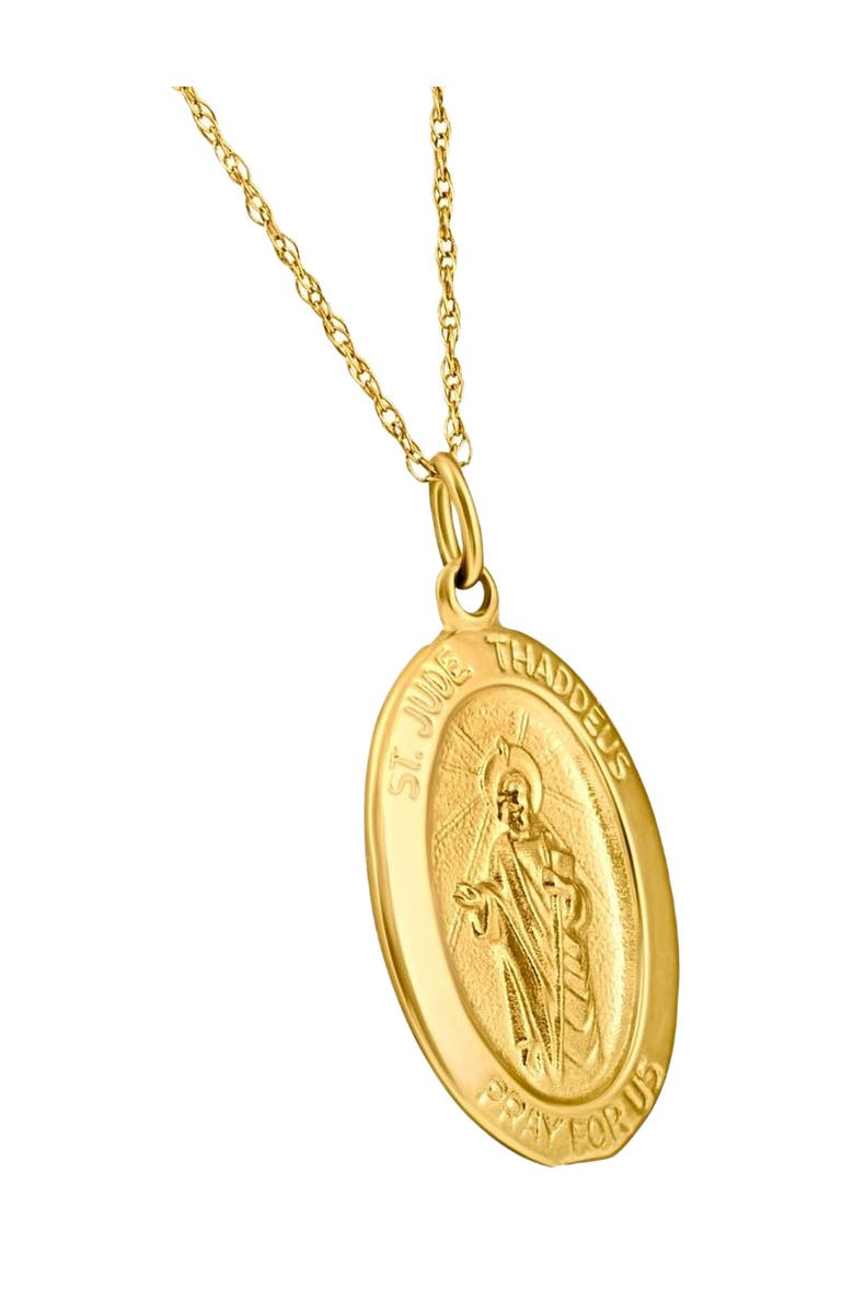 Bliss Diamond 14k Gold St. Jude Thaddeus Medal Pendant 1" Tall 3.5 Grams, Alternate, color,