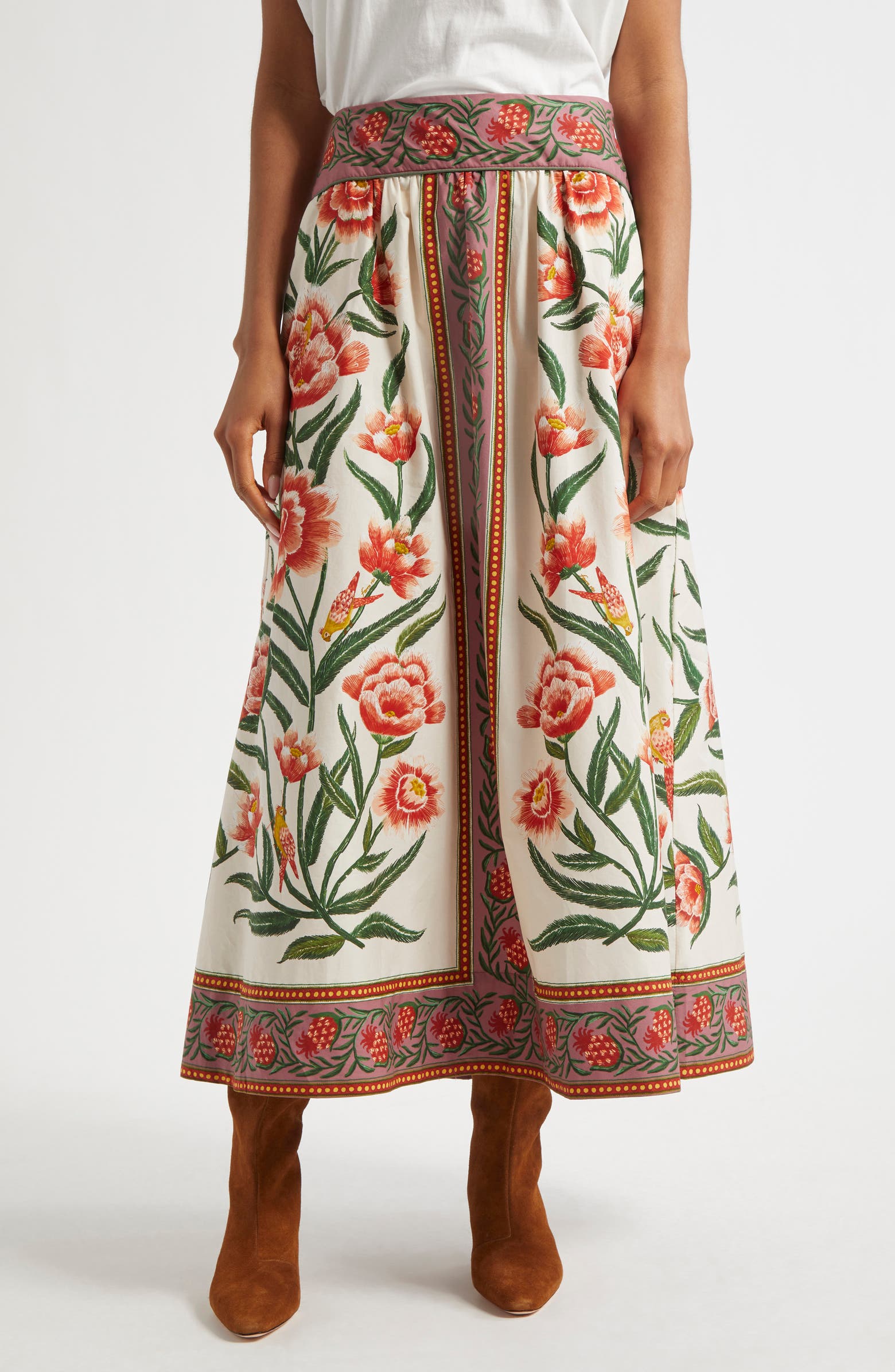 FARM Rio Anika Placed Floral Print Cotton Skirt | Nordstrom