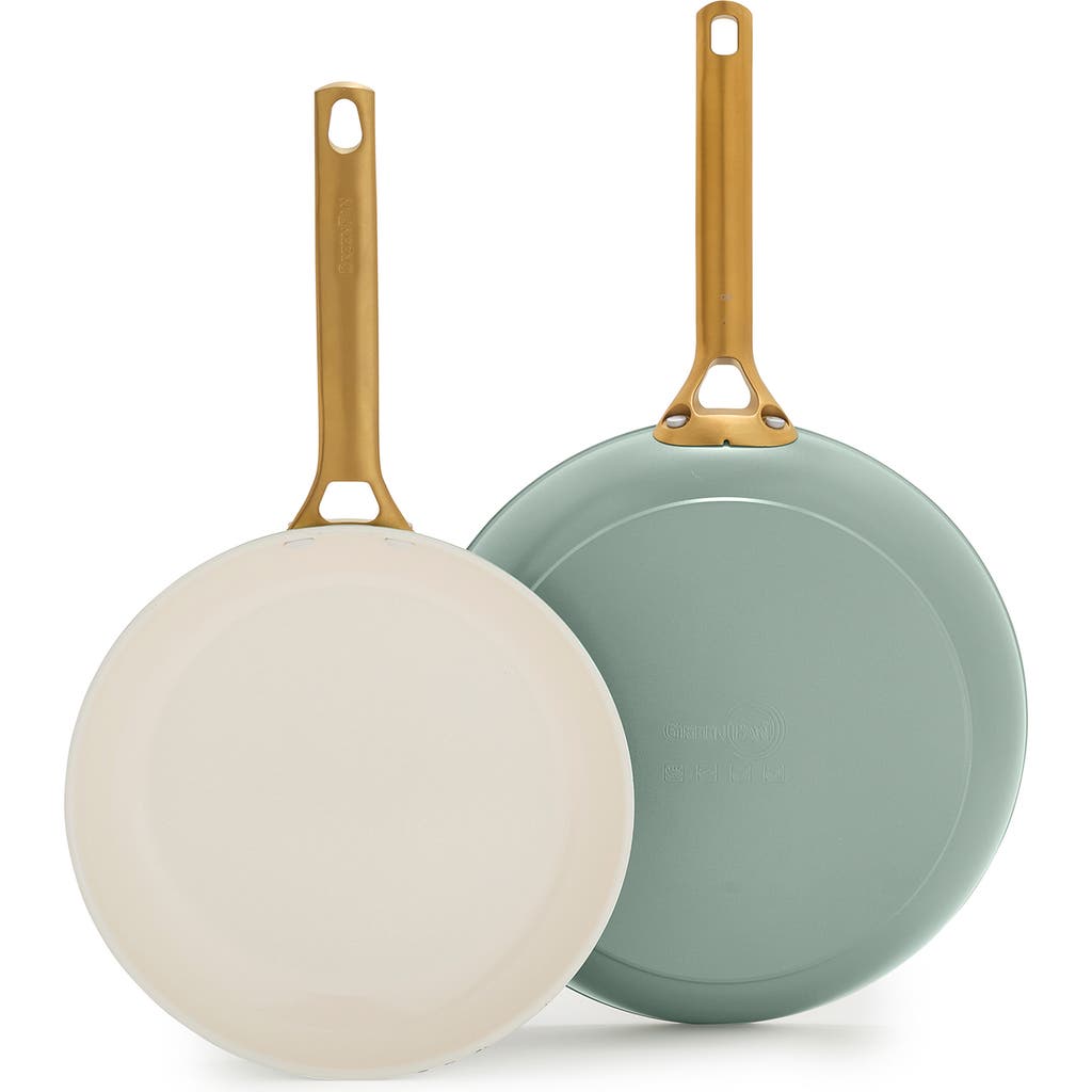 Greenpan Reserve Set Of 2 Ceramic Nonstick Frying Pans In Green