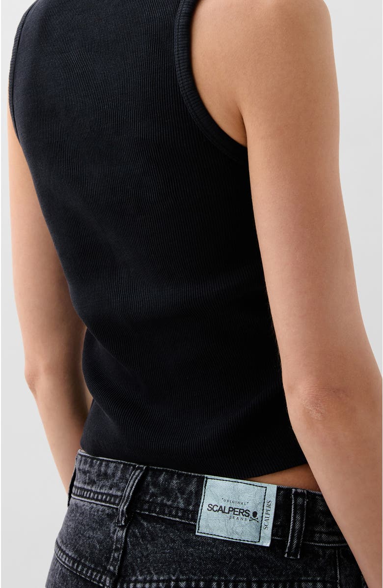 Scalpers Rib Gather Side Tee, Alternate, color, Black