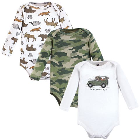 Cotton Long-Sleeve Bodysuits 3-Pack (Baby)