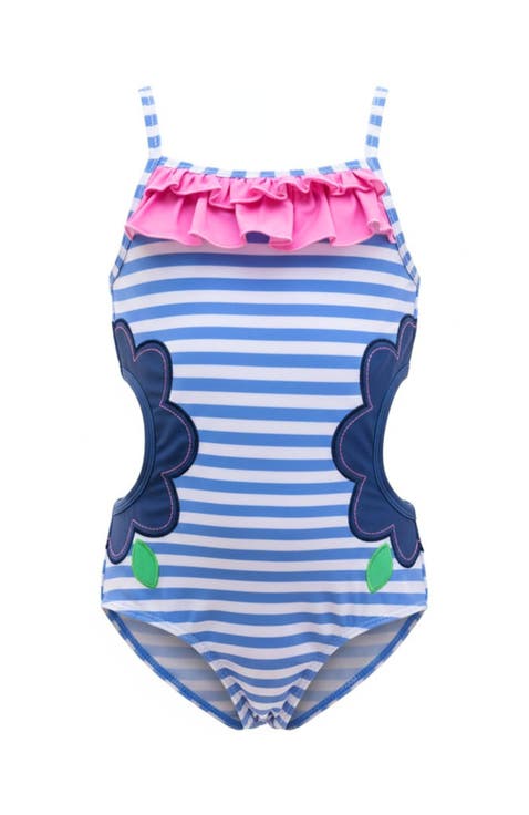 Nautical Blossom Stripe One-Piece Swimsuit (Toddler, Little Kid & Big Kid)