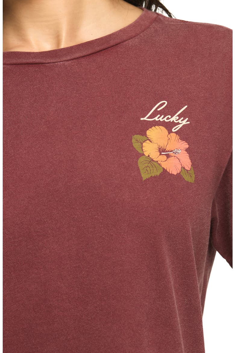 Hibiscus Boyfriend T-Shirt, Alternate, color, OXBLOOD RED