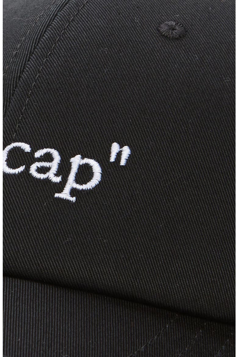 No Cap Adjustable Cotton Baseball Cap, Alternate, color, BLACK - WHITE