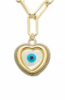 Juvell Evil Eye Heart Pendant Necklace