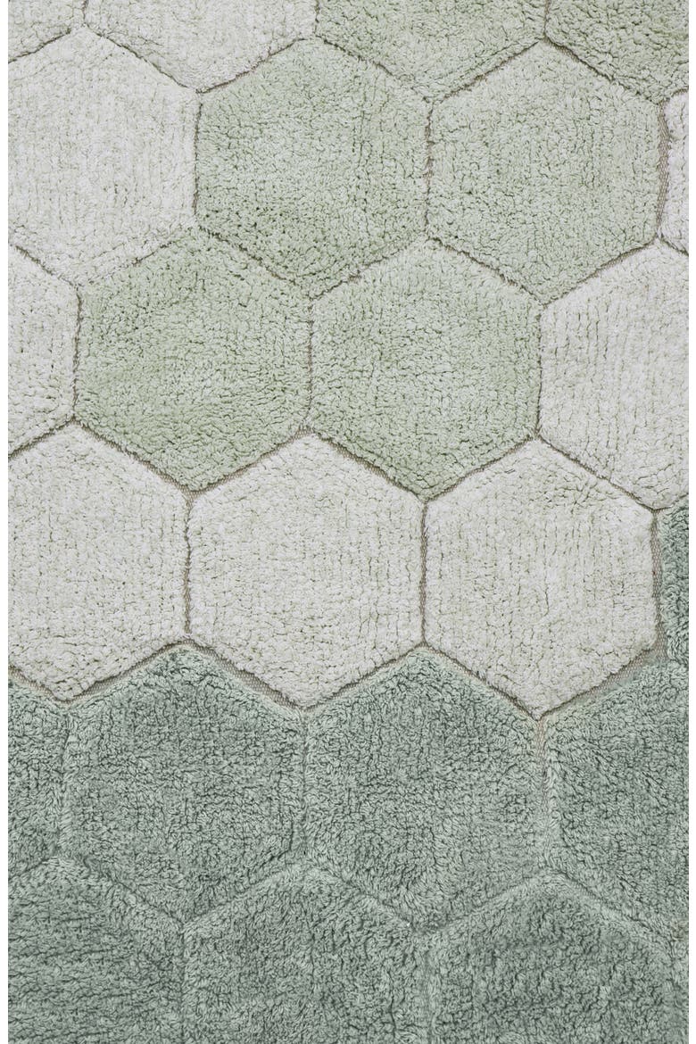 Honeycomb Washable Cotton Blend Round Rug, Alternate, color, BLUE SAGE