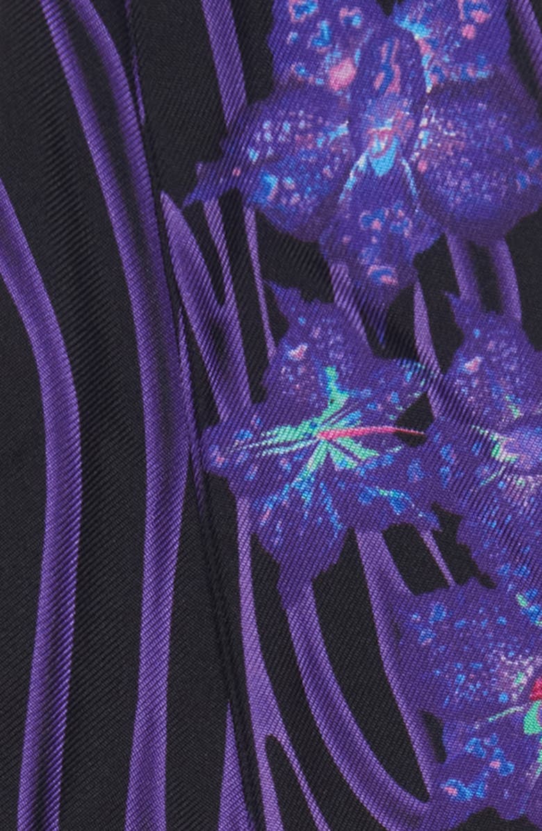 Versace Orchid Barocco Silk Twilly, Alternate, color, 