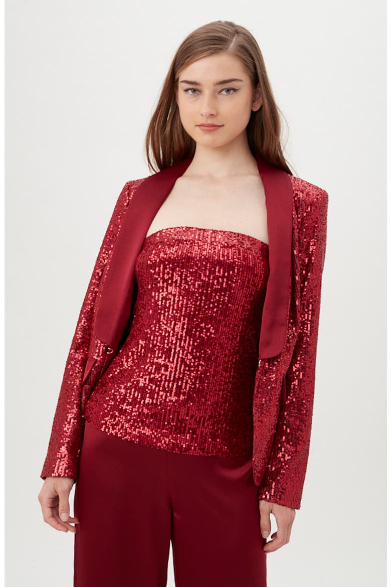 Al Sequin Blazer, Alternate, color, RUQA RED