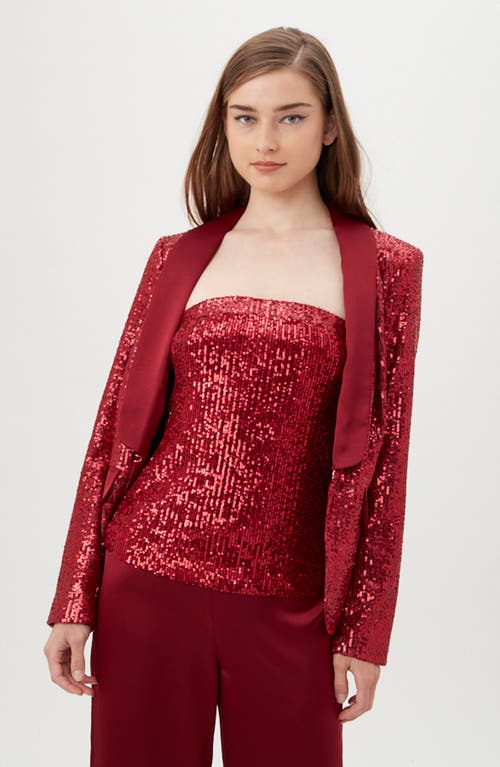 Trina Turk Al Sequin Blazer In Ruqa Red