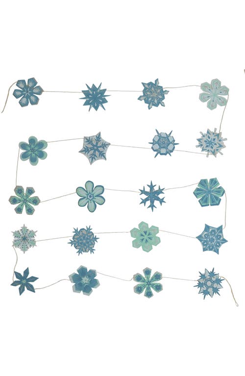 East End Press Paper Snowflakes Sewn Garland In Blue