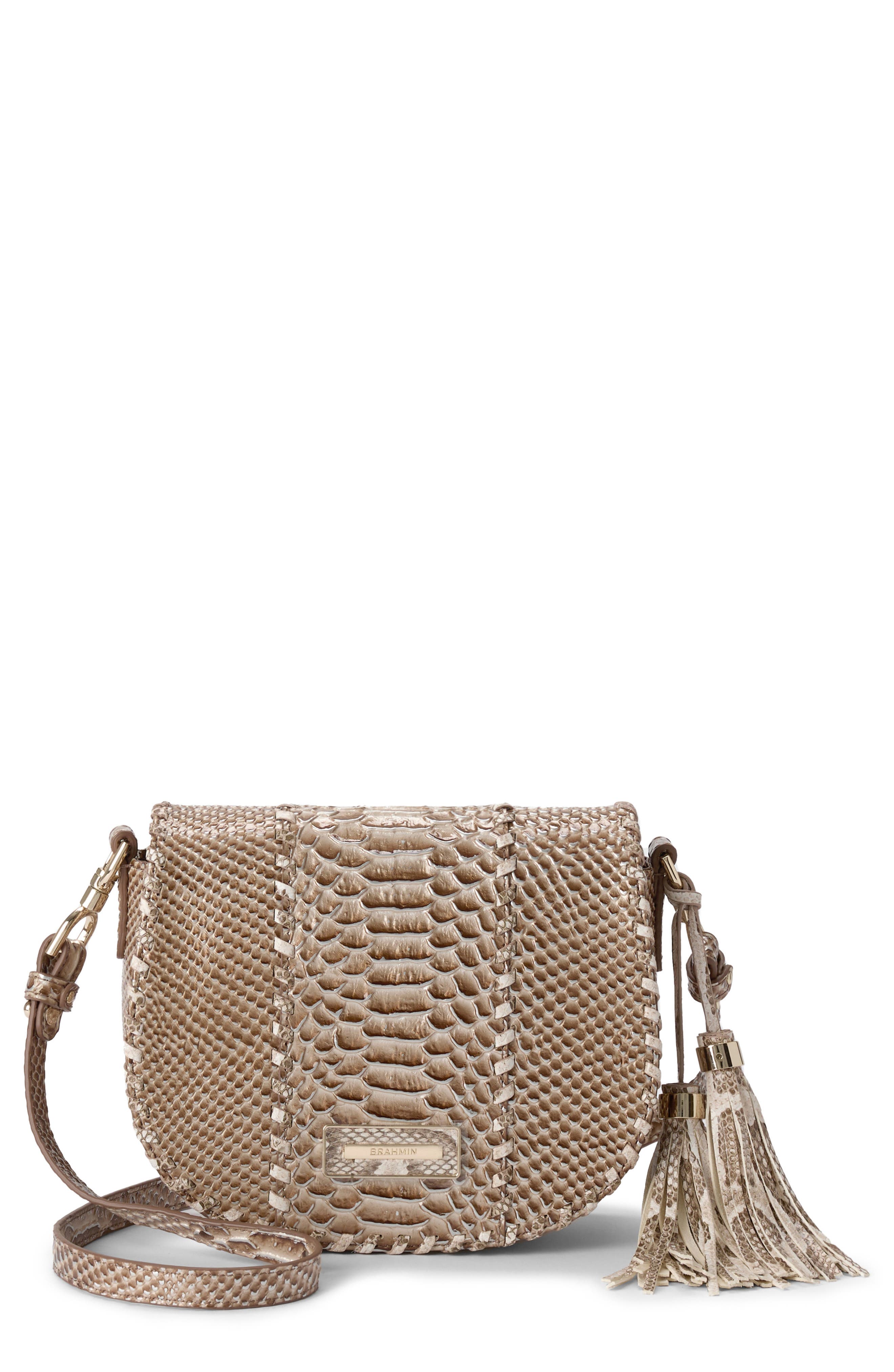 Brahmin Briar Croc Embossed Leather Crossbody Bag, Main, color, 