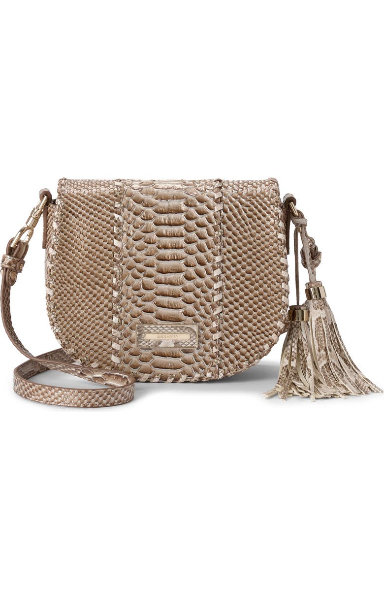 Brahmin Briar Croc Embossed Leather Crossbody Bag, Main, color,