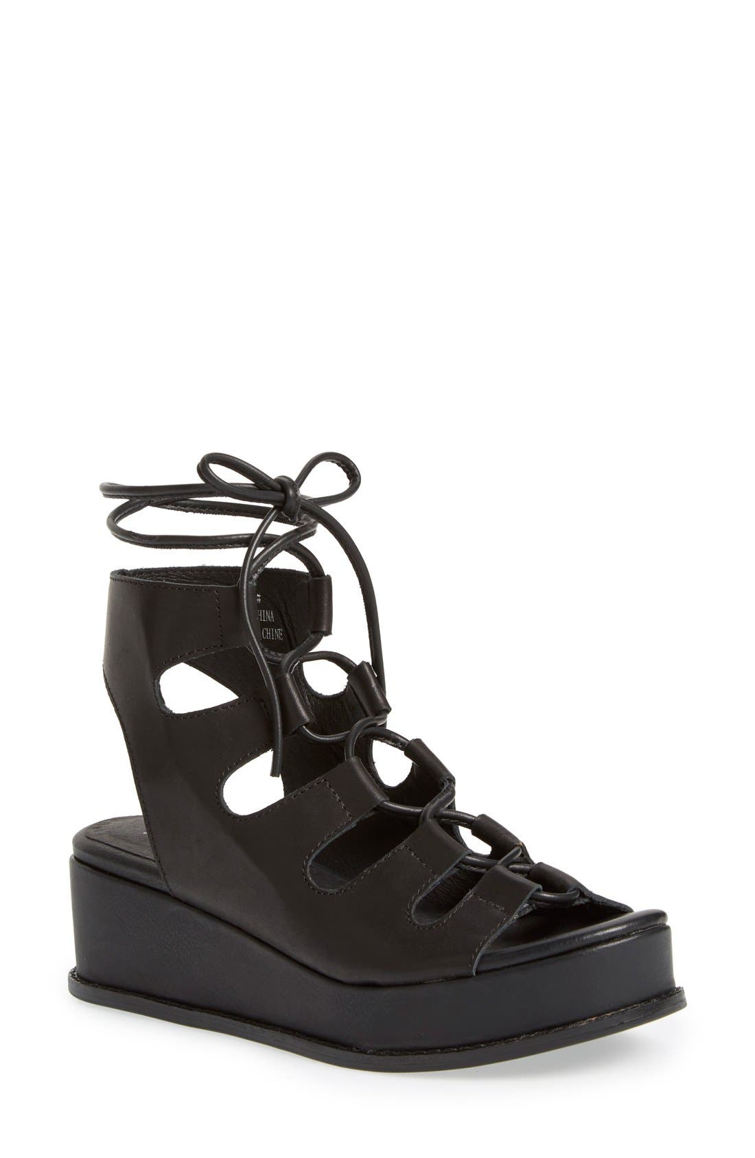 Jeffrey Campbell 'Ximeno' Platform Ghillie Sandal, Main, color, 