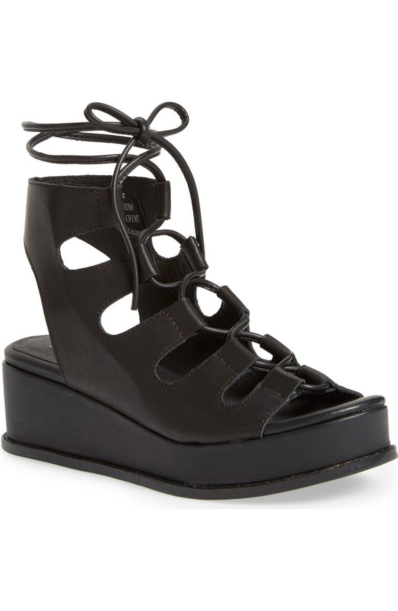 Jeffrey Campbell 'Ximeno' Platform Ghillie Sandal, Main, color,