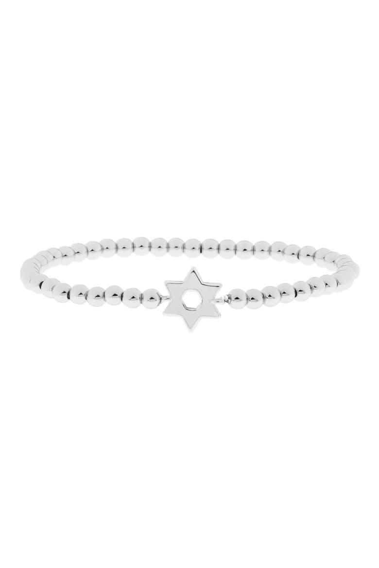 Star of David Stretch Bracelet, Main, color, SILVER