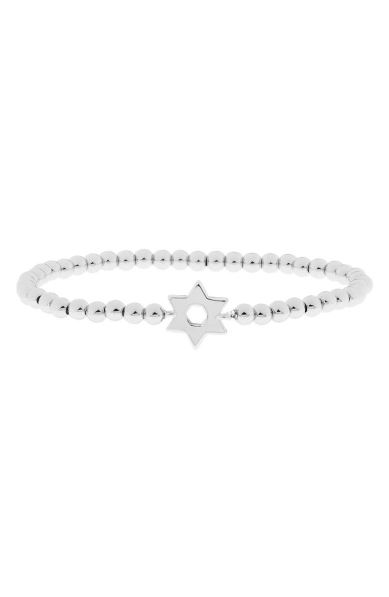 MARLYN SCHIFF Star of David Stretch Bracelet, Main, color, Silver