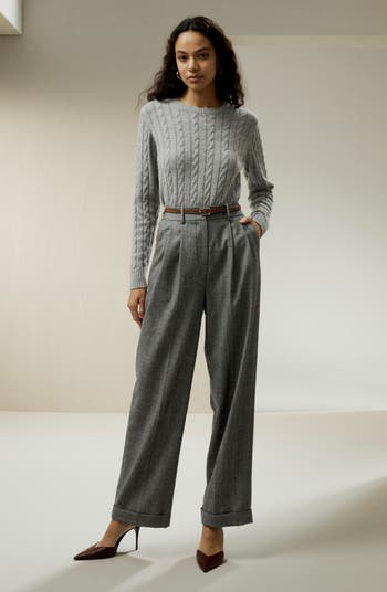 Lilysilk Wide Leg Wool-flannel Suit Trousers | Nordstrom