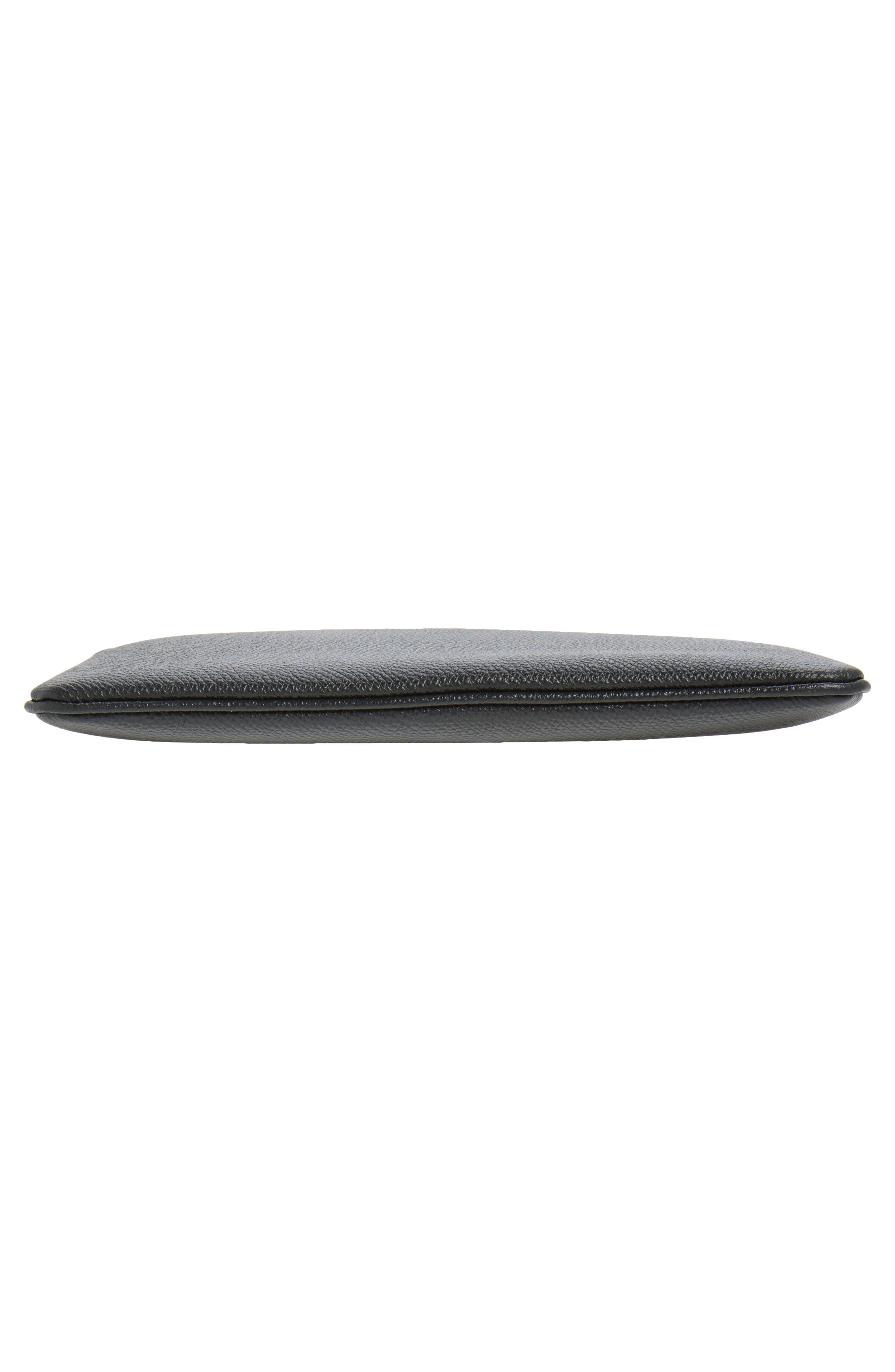 Medium VLOGO Leather Pouch, Alternate, color, BLACK