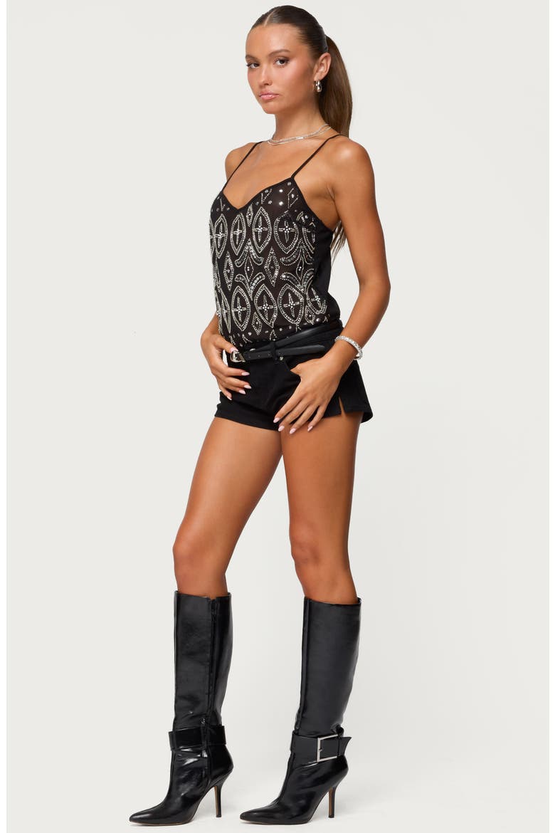 Kaleesy Beaded Camisole, Alternate, color, BLACK