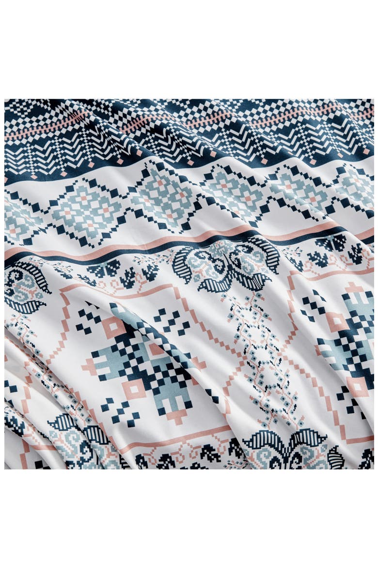Boho Print Duvet & Sham Set, Alternate, color, NAVY/ IVORY/ GREEN