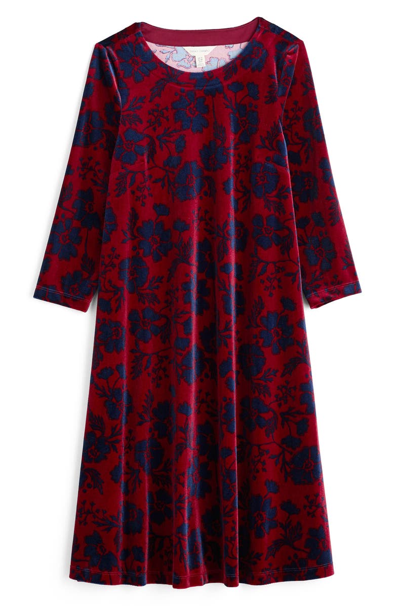 Seasalt Cornwall Mahona Floral Print Velvet Shift Dress, Alternate, color, 