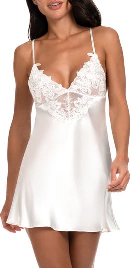 In Bloom by Jonquil Zayla Lace Trim Satin Chemise | Nordstrom
