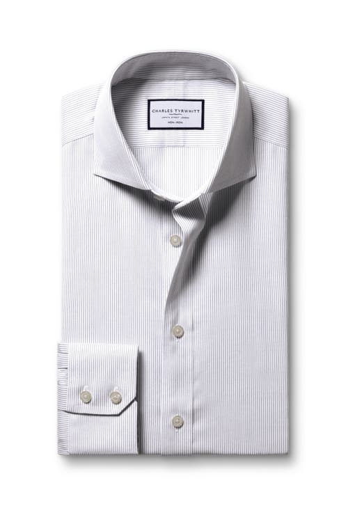 Charles Tyrwhitt Non-iron Twill Stripe Shirt In Animal Print