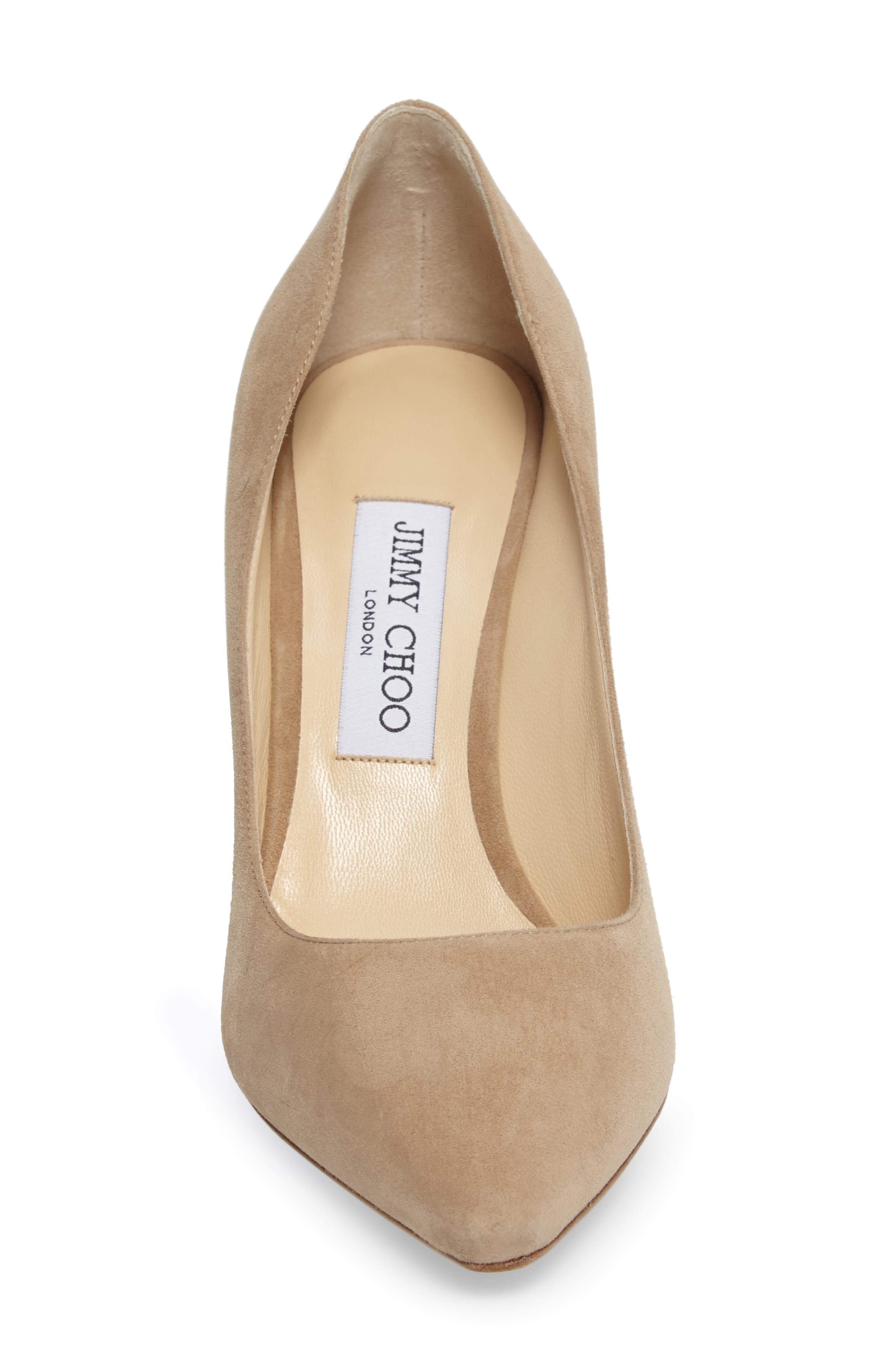 Romy 85 Pointed Toe Pump, Alternate, color, NUDE SUEDE
