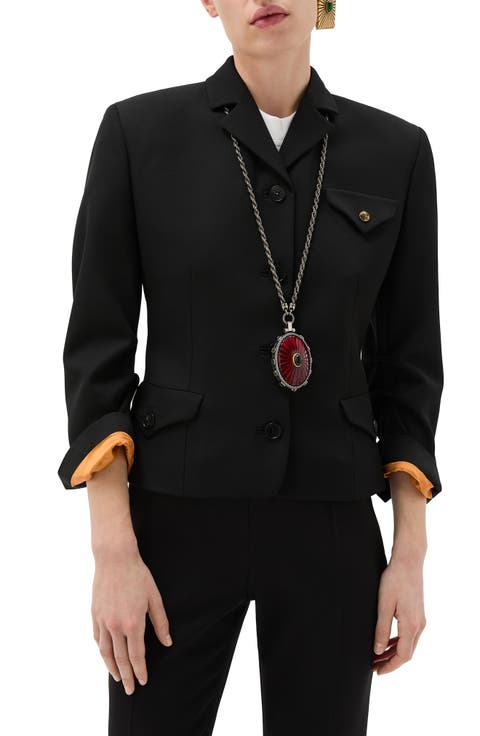 Wool Grain de Poudre Informal Jacket