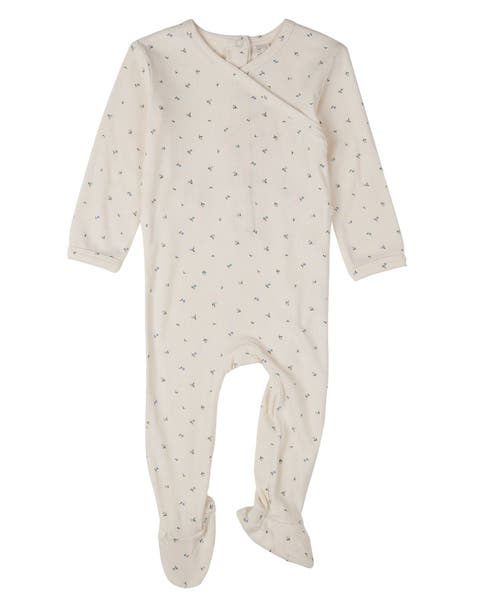 Baby Sprigs Have Sprung Crossover-Neck Footie