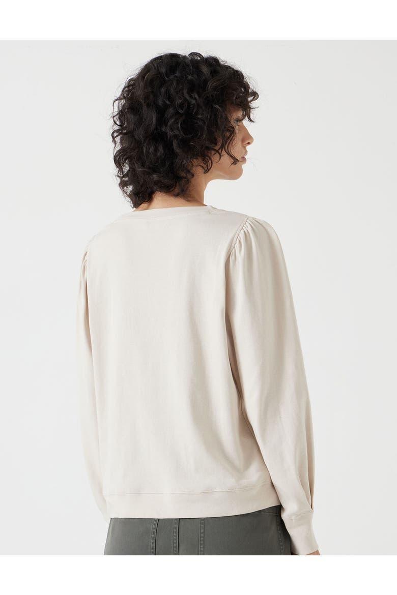 Emily Puff Sleeve Cotton Jersey Top, Alternate, color, Almond